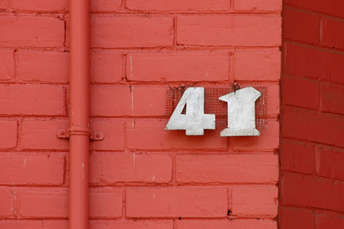 Brick wall with the number 41