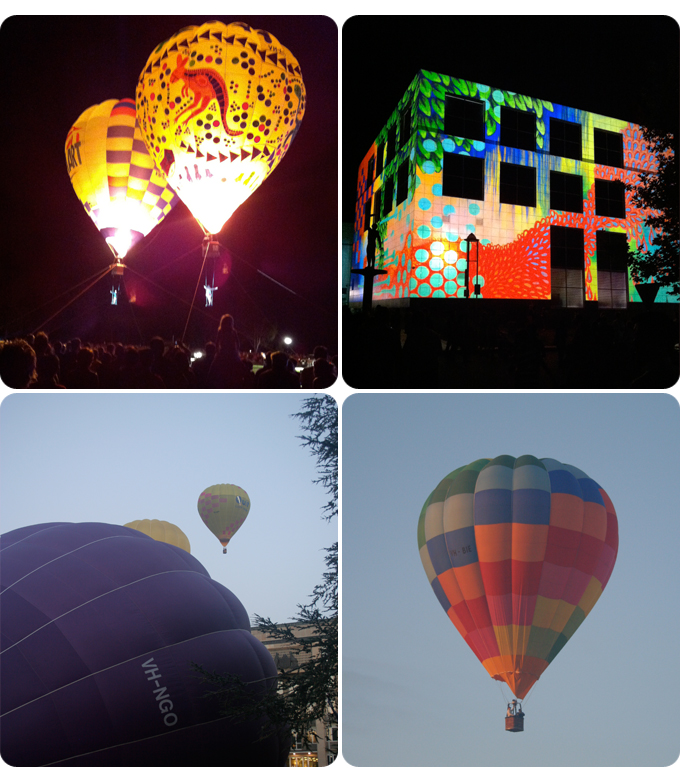Balloons and lights from Canberra Day celebrations